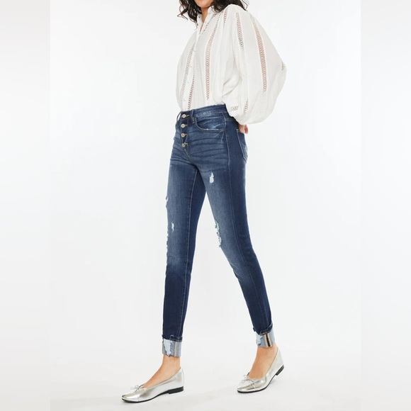 KanCan Chelsea High Rise Jeans - size 7 / 27 Dark Wash - Picture 3 of 10